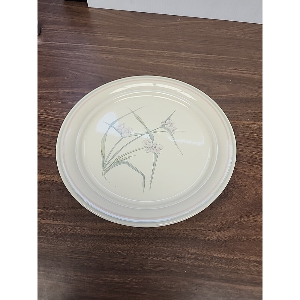 4 Corelle Corning Spring Pond Dinner Plates Green Pink Floral 10 1/4"   721